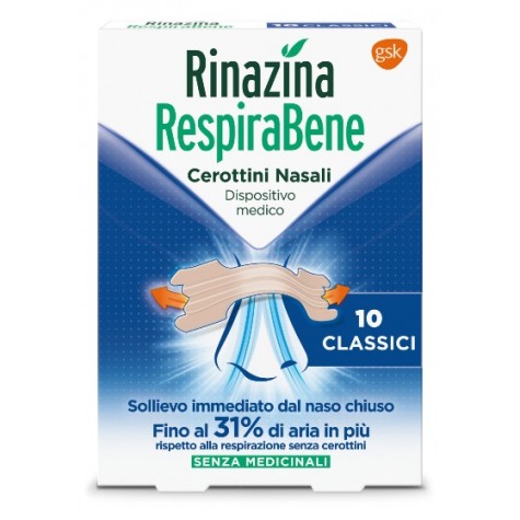 RINAZINA RESPIRABENE CEROTTI NASALI CLASSICI CARTON 10 PEZZI