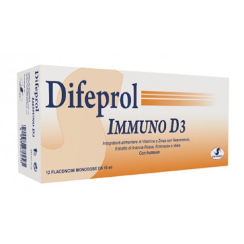 Difeprol Immuno D3 12 flaconi da 10 ml - Integratore Per Il Sistema Immunitario 