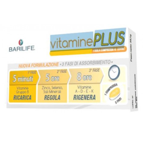 Barilife vitamine plus 30 compresse trifase - integratore multivitaminico