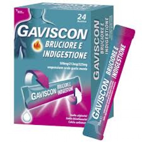 Gaviscon Bruciore e Indigestione 24 Bustine- farmaco per Bruciore di Stomaco e Reflusso