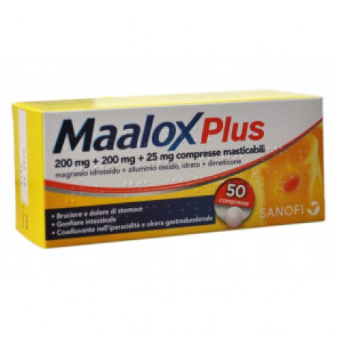 Maalox Plus 50 compresse masticabili- Antiacido Antigonfiore 