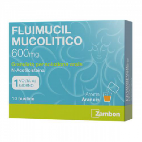 Fluimucil Mucolitico 600 mg 10 bustine- rimedio contro tosse e catarro