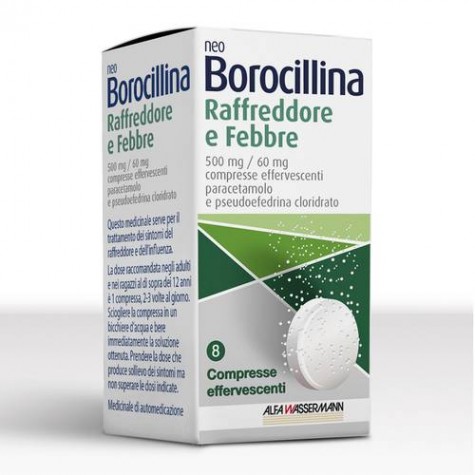 NEOBOROCILLINA RAFFREDDORE E FEBBRE*8 cpr eff 500 mg + 60 mg