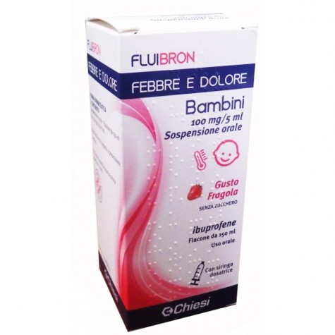 FLUIBRON FEBBRE E DOLORE*orale sosp 150 ml 100 mg/5 ml gustofragola senza zucchero