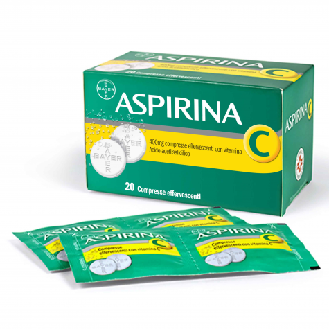 Aspirina C 20 compresse effervescenti da 400mg -  Antinfiammatorio Antidolorifico per Influenza Raffreddore e febbre con Vitamina C 