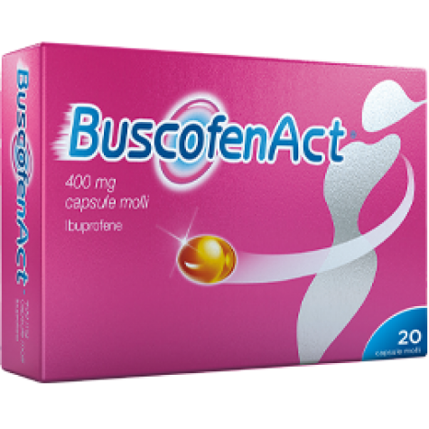 Buscofenact 20 capsule molli da 400 mg- antidolorifico per dolori mestruali