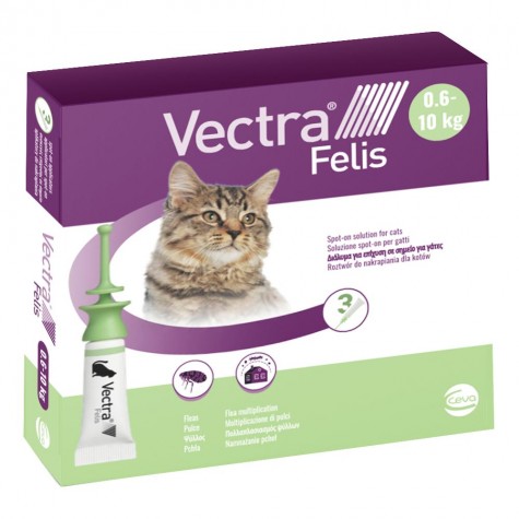 VECTRA FELIS*spot-on soluz 3 pipette 0,9 ml 423 mg + 42,3 mggatti