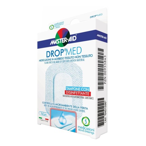 MEDICAZIONE COMPRESSA AUTOADESIVA DERMOATTIVA IPOALLERGENICAAERATA MASTER-AID DROP MED 7X5 5 PEZZI