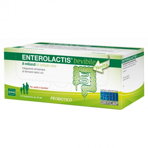 Enterolactis 12 flaconcini da 10ml- Integratore con Fermenti Lattici Vivi 