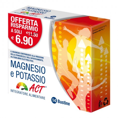 Magnesio Potassio ACT 14 Bustine- integratore di sali minerali