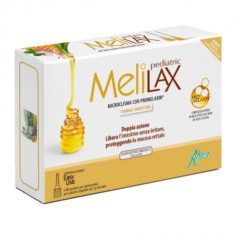 Melilax Pediatric  Microclismi 6 pezzi- prodotto per il benessere intestinale di bambini e neonati