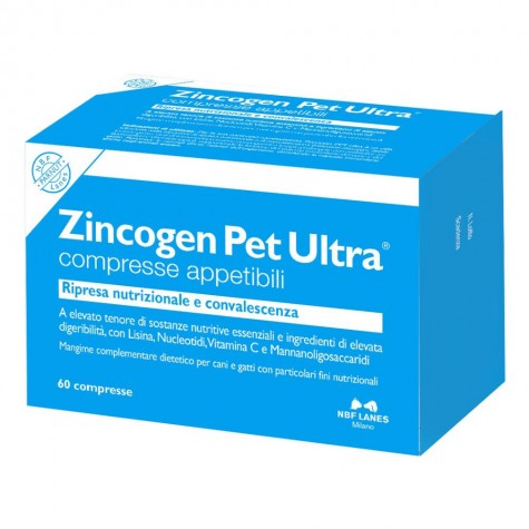 Zincogen Pet Ultra 60 compresse- Integratore per le Difese Immunitarie di Cani e Gatti
