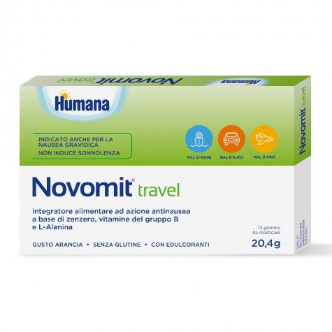 NOVOMIT TRAVEL 12 GOMME DA MASTICARE GUSTO ARANCIA