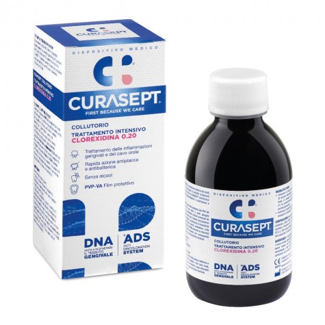 Curasept Collutorio ADS DNA Clorexidina 0.20 200 ml- trattamento intensivo per gengive infiammate